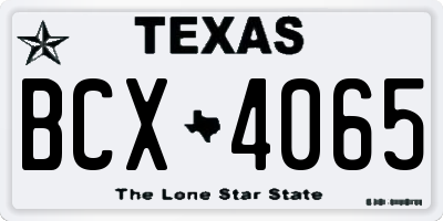 TX license plate BCX4065