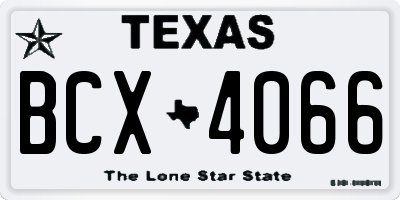 TX license plate BCX4066