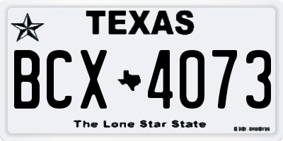 TX license plate BCX4073