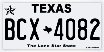 TX license plate BCX4082