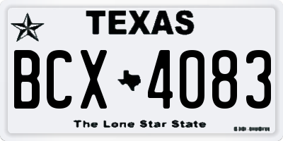 TX license plate BCX4083
