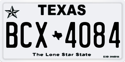 TX license plate BCX4084