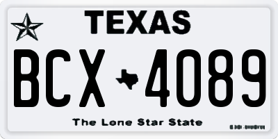 TX license plate BCX4089