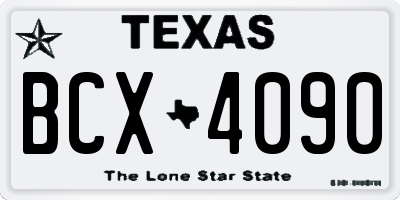 TX license plate BCX4090