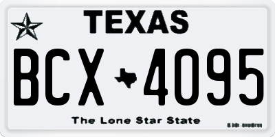 TX license plate BCX4095