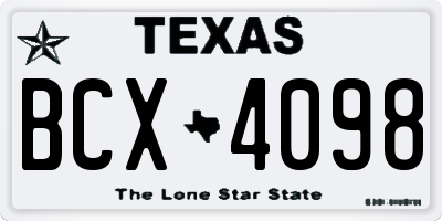 TX license plate BCX4098
