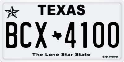 TX license plate BCX4100