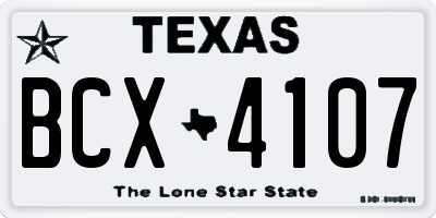 TX license plate BCX4107