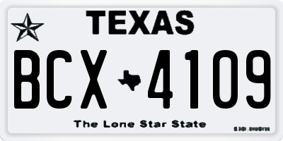 TX license plate BCX4109