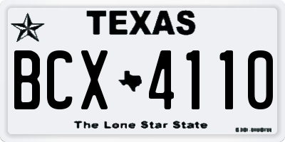 TX license plate BCX4110