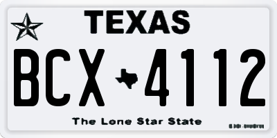 TX license plate BCX4112