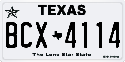 TX license plate BCX4114