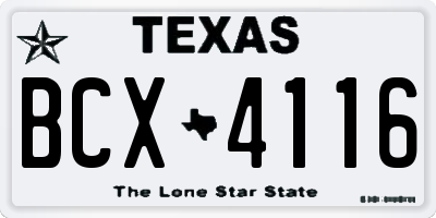 TX license plate BCX4116