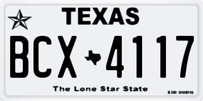 TX license plate BCX4117