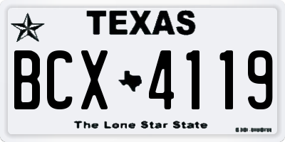 TX license plate BCX4119