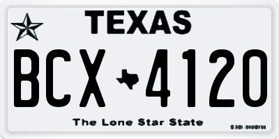 TX license plate BCX4120