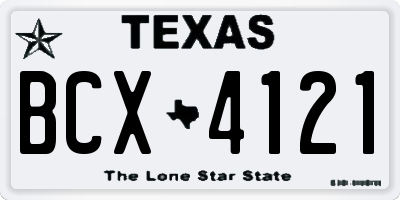 TX license plate BCX4121