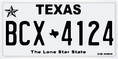 TX license plate BCX4124
