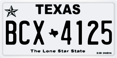 TX license plate BCX4125