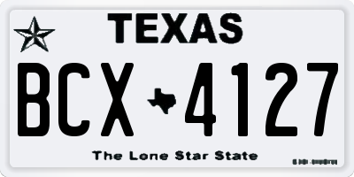 TX license plate BCX4127
