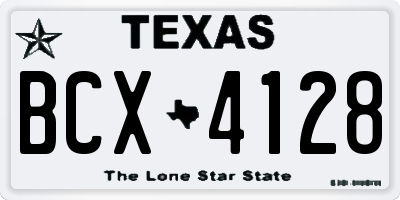 TX license plate BCX4128