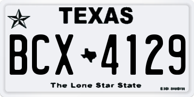 TX license plate BCX4129