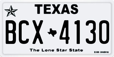 TX license plate BCX4130