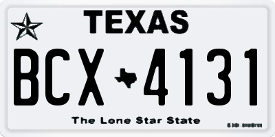 TX license plate BCX4131