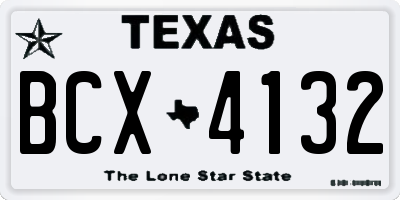 TX license plate BCX4132