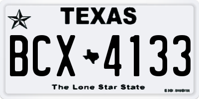 TX license plate BCX4133
