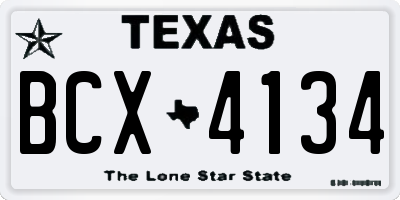 TX license plate BCX4134