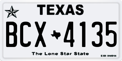 TX license plate BCX4135