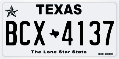 TX license plate BCX4137