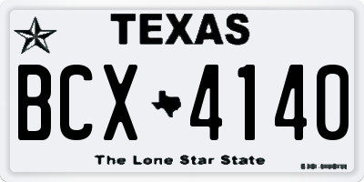 TX license plate BCX4140