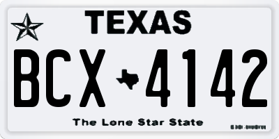 TX license plate BCX4142