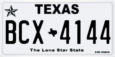 TX license plate BCX4144