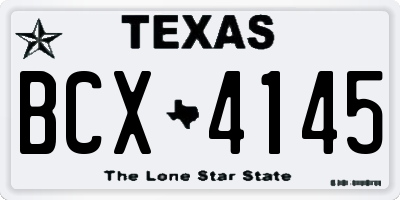TX license plate BCX4145