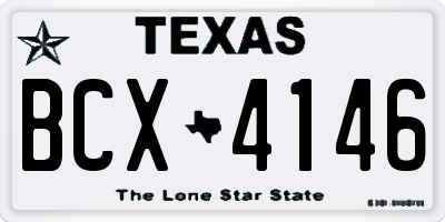 TX license plate BCX4146