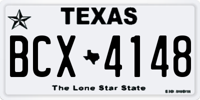 TX license plate BCX4148