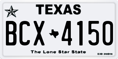 TX license plate BCX4150