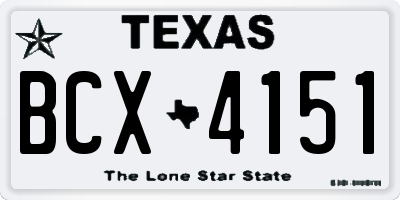 TX license plate BCX4151