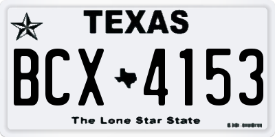 TX license plate BCX4153