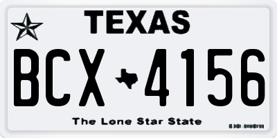 TX license plate BCX4156