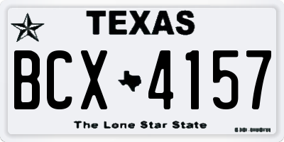 TX license plate BCX4157