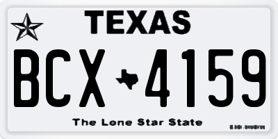 TX license plate BCX4159