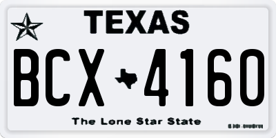 TX license plate BCX4160