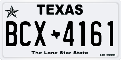 TX license plate BCX4161