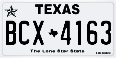 TX license plate BCX4163