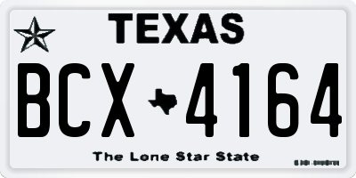 TX license plate BCX4164
