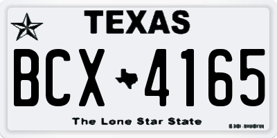 TX license plate BCX4165